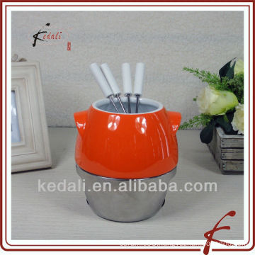 candle ceramic fondue set